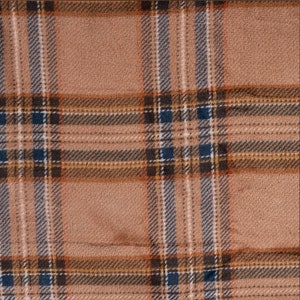 Fabric by the meter soft plush "tartan" check beige brown blue wellness fleece