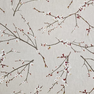 Fabric Meterage Cotton Fabric Natural Cherry Blossoms Japan Branches Decorative Fabric