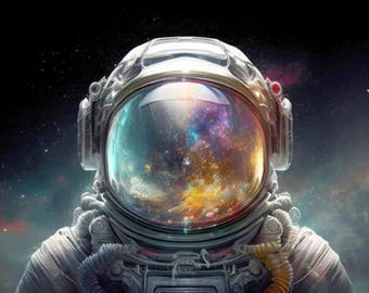 Kussenpaneel van velours "Astronaut" fluweel deluxe 45 cm x 45 cm