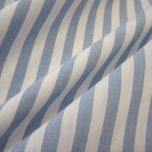 Fabric cotton fabric light blue white stripes 1 cm