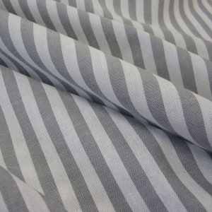 Fabric cotton fabric gray white stripes 1 cm