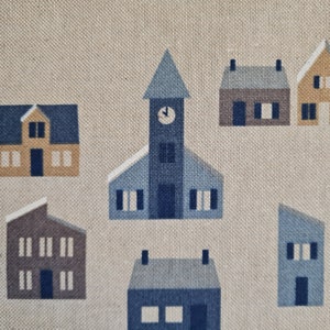 Fabric Cotton Fabric &quot;Nordic Town&quot; City Houses Scandi Style