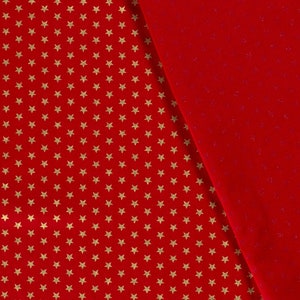 Fabric by the meter cotton stars red gold Christmas 0.5 m
