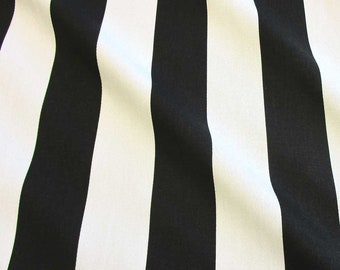 Tejido: Tela de algodón, rayas en bloque, blanco y negro, 5 cm