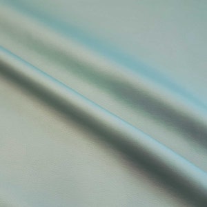Sold by the meter artificial leather nappa ice blue metallic