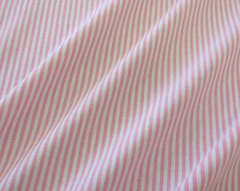 Bandes blanches de tissu coton tissu rose à rayures 4