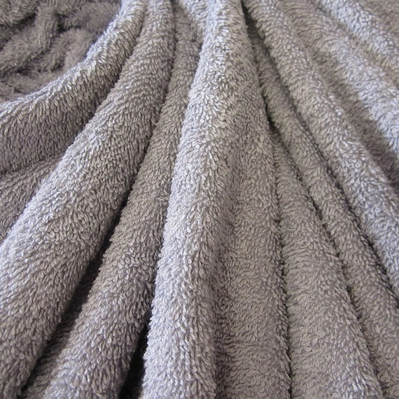 Fabric by the meter cotton terry cloth terry cloth grey NEW