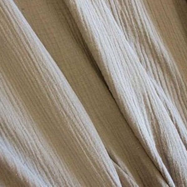 Fabric cotton muslin mull cloth beige uni