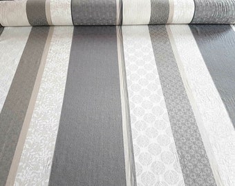 Fabric meterware cotton Jacquard Mallorca cream taupe anthracite meter price