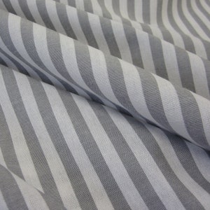 Fabric cotton fabric gray white stripes 1 cm