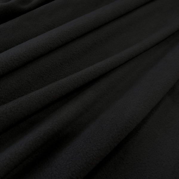 Stoff Polar Fleece schwarz weich warm Meterware