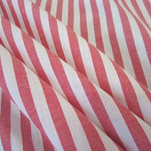 Fabric Cotton Fabric Red white Stripes 1 cm image 1