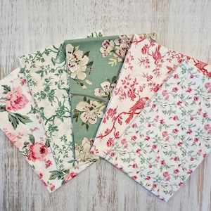 Fabric bundle "Romantic" Quilting Patchwork Gift Wrapping 5 pieces, each 50 cm x 80 cm