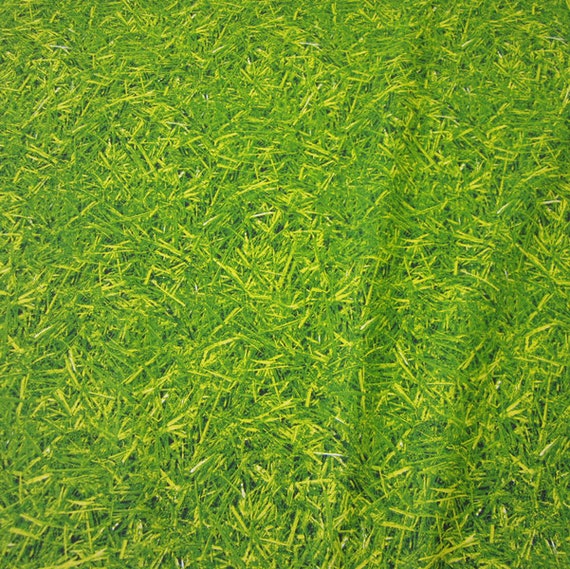 Tissu Coton Herbe Verte Pelouse Photo Imprimer Prairie Etsy France