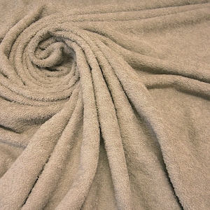 Fabric by the meter cotton terry cloth beige new