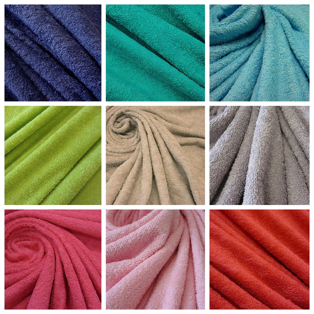 Color Terry Cloth Fabric by the Meter Cotton Terry Cloth 9 Colors - Etsy
