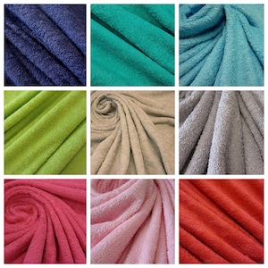 Fabric by the meter Cotton Terry Cloth 9 colors