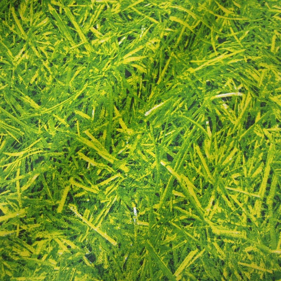 Tissu Coton Herbe Verte Pelouse Photo Imprimer Prairie Etsy France
