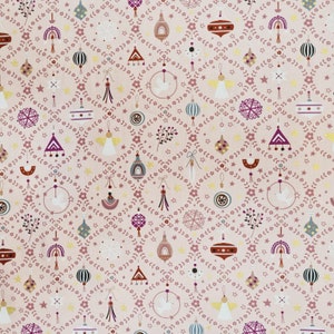 Fabric Cotton &quot;Emmi&quot; pale pink ornaments tree decoration Advent Christmas 0.5 m