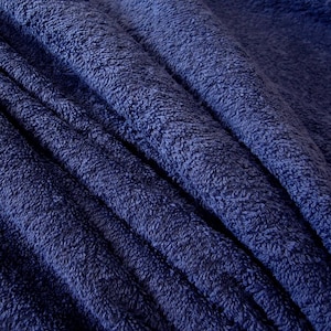 Fabric by the meter cotton terry cloth blue NEW