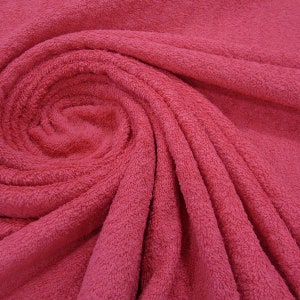 Fabric by the meter cotton terry cloth fuchsia