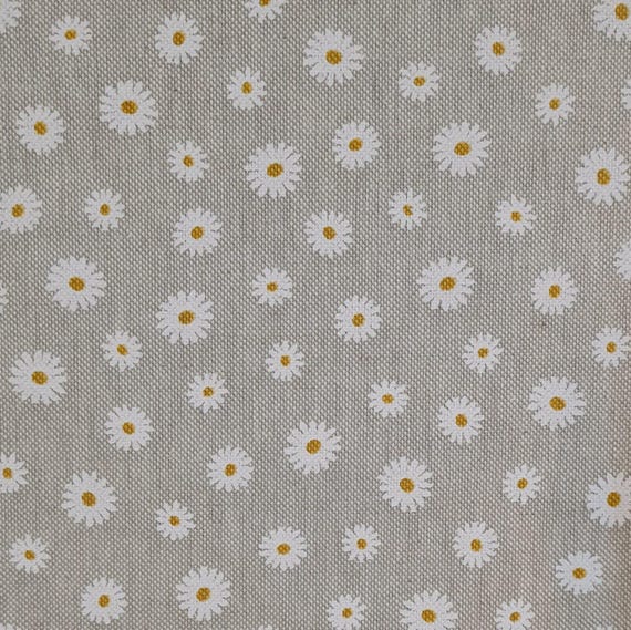Stoff Meterware Baumwolle pflegeleicht natur  "Mini Daisy" Gänseblümchen