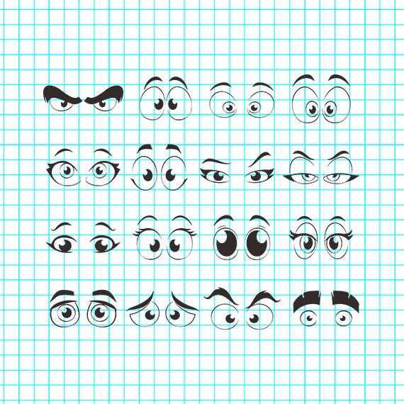 Download Comic Eyes Svg Cartoon Eyes Svg Cutting Files For Cricut And Etsy PSD Mockup Templates