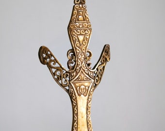 Vintage tribal carved bone comb, Maluku islands