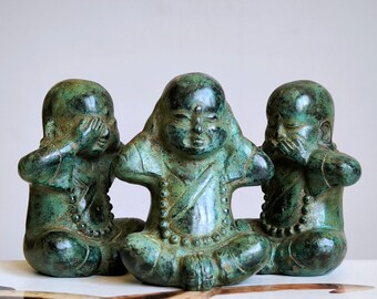 Set of 3 statues, little Buddha statue, 1