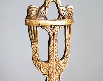Vintage tribal carved bone comb, Maluku islands