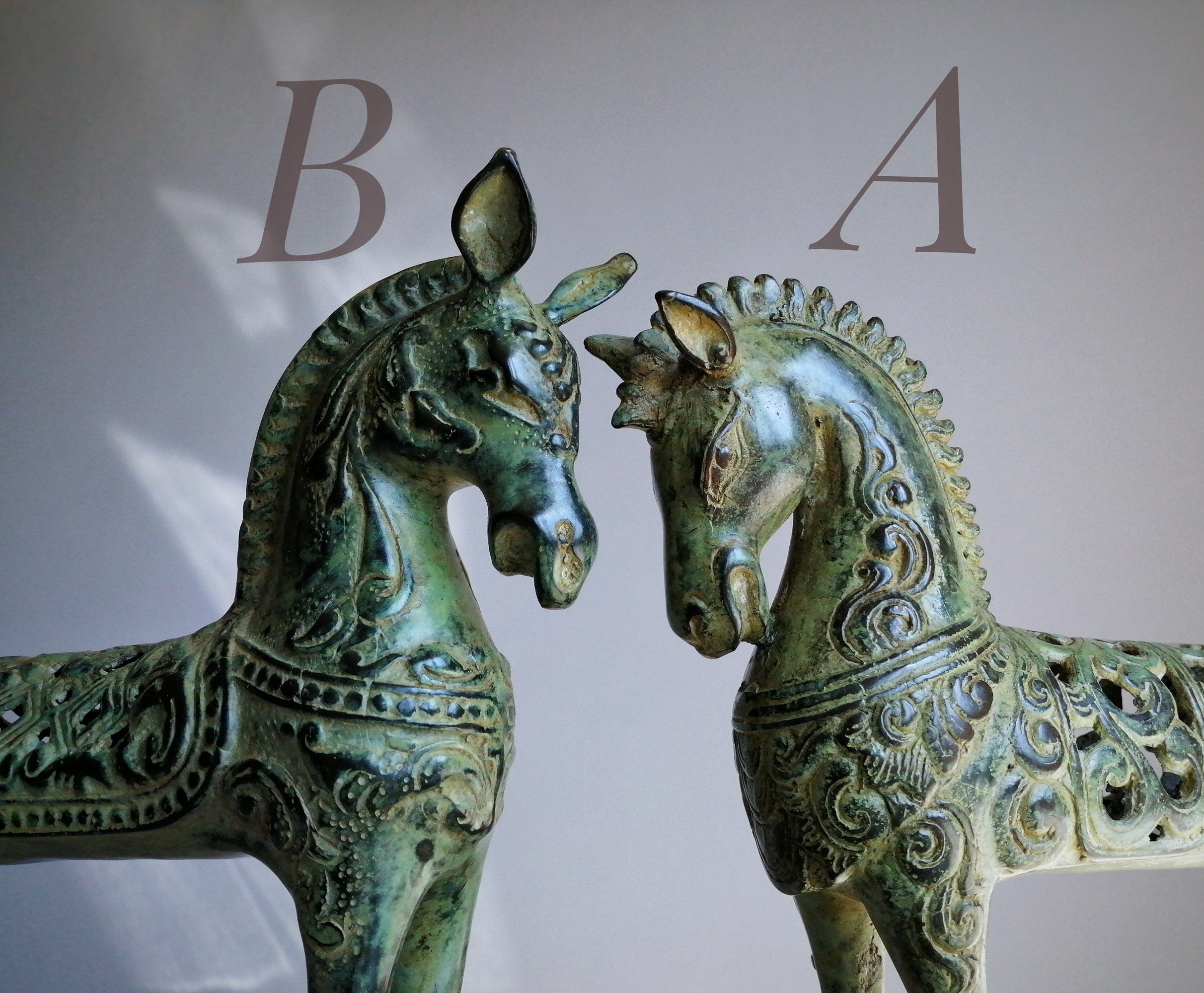vintage brass horse statue