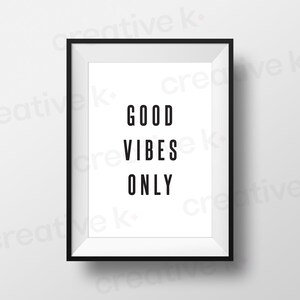 Sólo buenas vibraciones - Impresión descargable - Cartel tipográfico - Arte de la pared - Magia - Decoración del hogar - Imprimible - Descarga digital