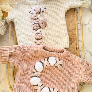 Personalized Hand embroidered Name Baby Sweater,Custome Baby Name Sweater,Pink Baby Girls Sweater With Name,Birthday Gift For Baby Girls Boy