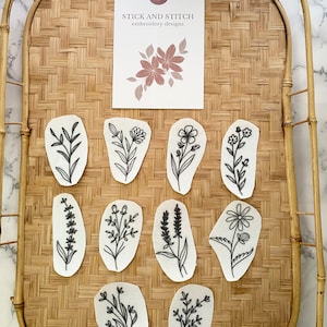 Large Floral Stick and Stitch DIY Embroidery | stick and stitch embroidery | DIY embroidery