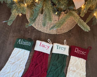 Embroidered Stocking|Personalized Christmas Stocking|Initial and name Stocking|Stocking Stuffer|Custom Name Stocking|Family Stocking