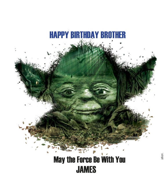 nephew Grandson son Yoda Personalised Birthday card