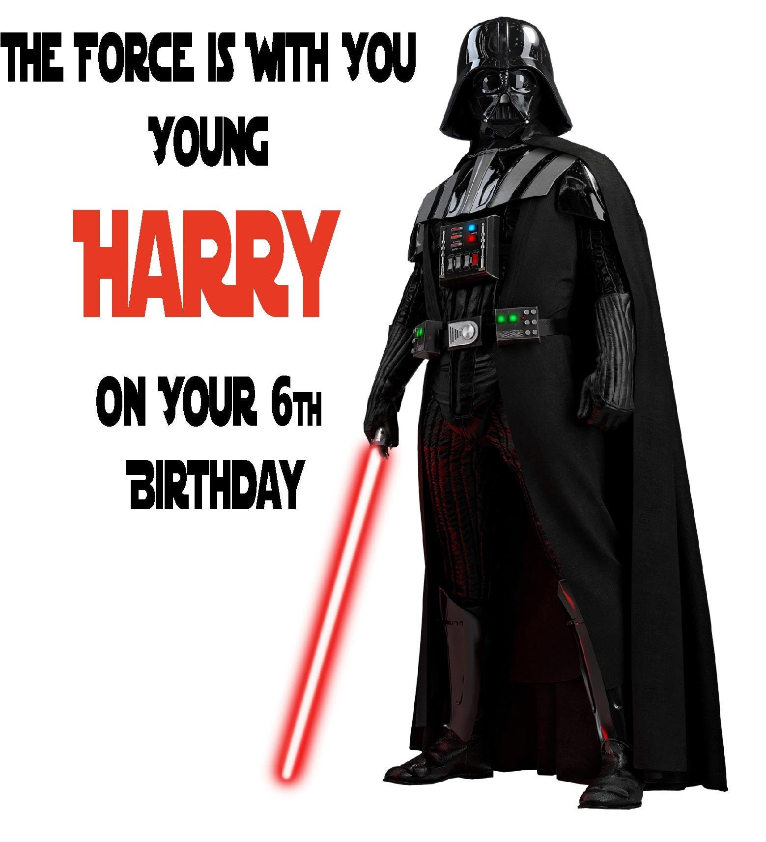 Personalised Birthday Card Star Wars Darth Vader Theme Etsy UK