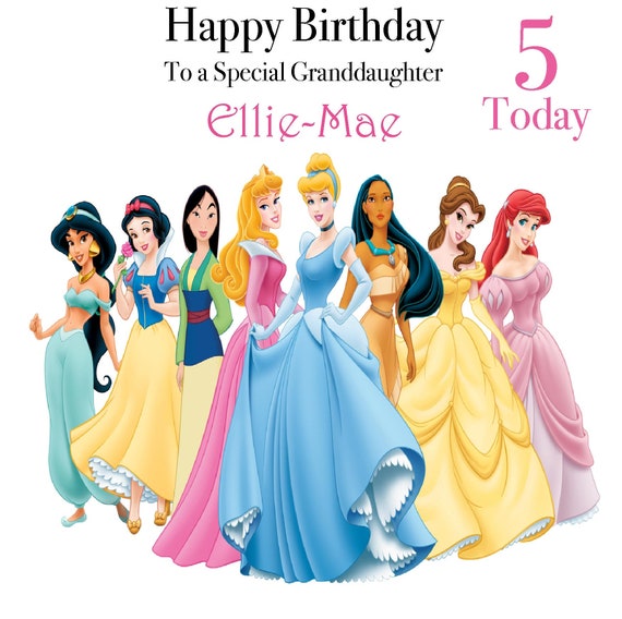 Personalised Handmade Princess Bella Disney Birthday Card Granddaughter//daughter