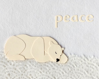 Polar Bear at Peace for Holidays - Single or 8-pack