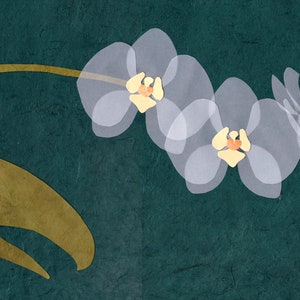 White Orchids blank printed notecard & A2 envelope