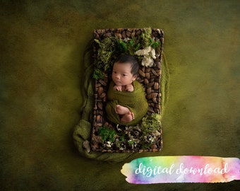 Newborn Photography Prop Background,  Digital Download, Green Moss Digital Background, 300dpi JPG
