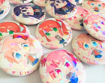 送料無料 通販 激安 (doki DDLC Doki Etsy - Buttons/pins Club) Literature ピンズ・ピンバッジ・缶バッジ