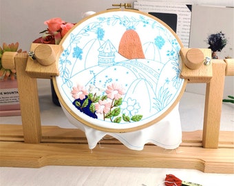 Embroidery Frame Cross Stitch Hoop Stand Lap Tool Square Rectangle Clip shan 