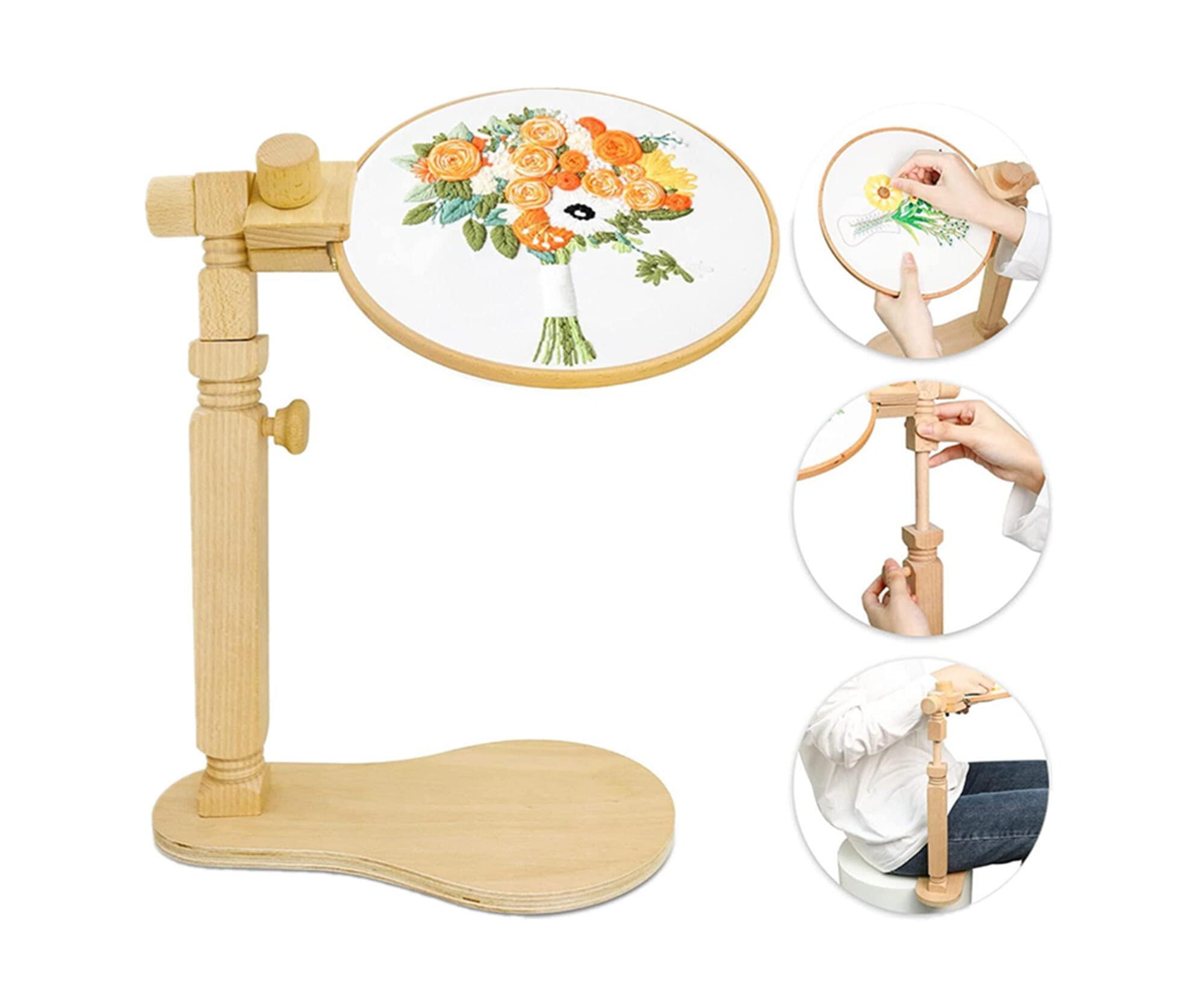 Adjustable Rotated Embroidery Hoop Stand, Cross Stitch Stand Lap