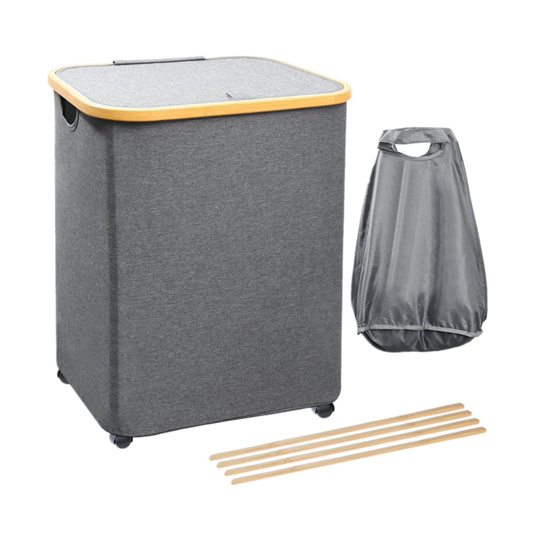 Large Laundry Hamper With Removable Mesh Bag 72L Bamboo Etsy