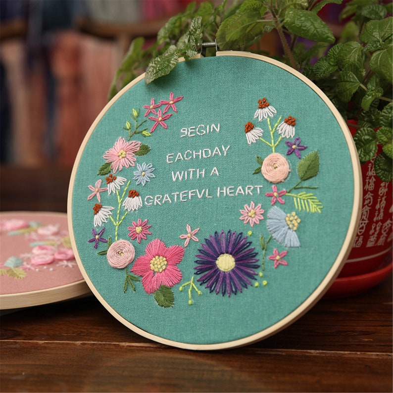 Flower Pattern Embroidery Kit Full Range of Emboridery Kits Etsy