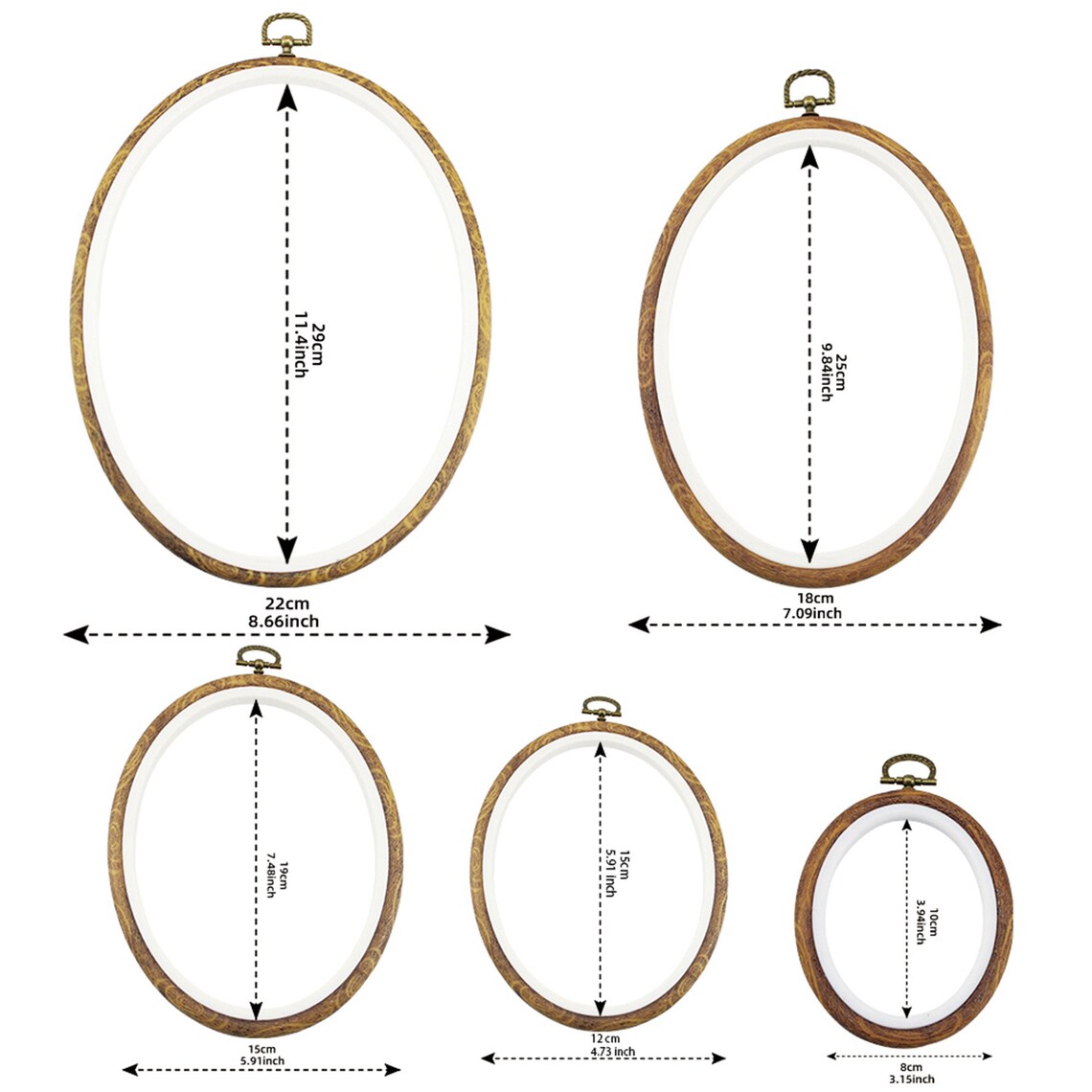 Imitation Wood Oval Embroidery Hoops for Cross Stitch Etsy