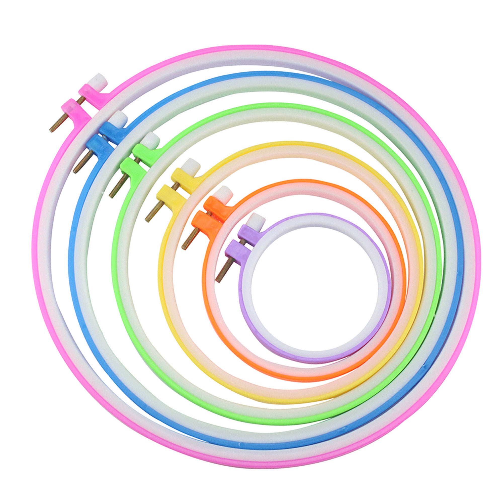 6PCS Plastic Embroidery Hoops Circular Cross Stitch Hoop Etsy