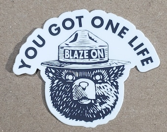 You Got One Life Blaze On Sticker | 3" Die Cut (est) | In/Outdoor Vinyl sticker | Window Bumper | Weatherproof Slap| Fan Art