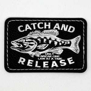 3" x 2" Catch and Release Patch | Laser Engraved | Black/Silver | Iron or stitch | Billy Fan Art